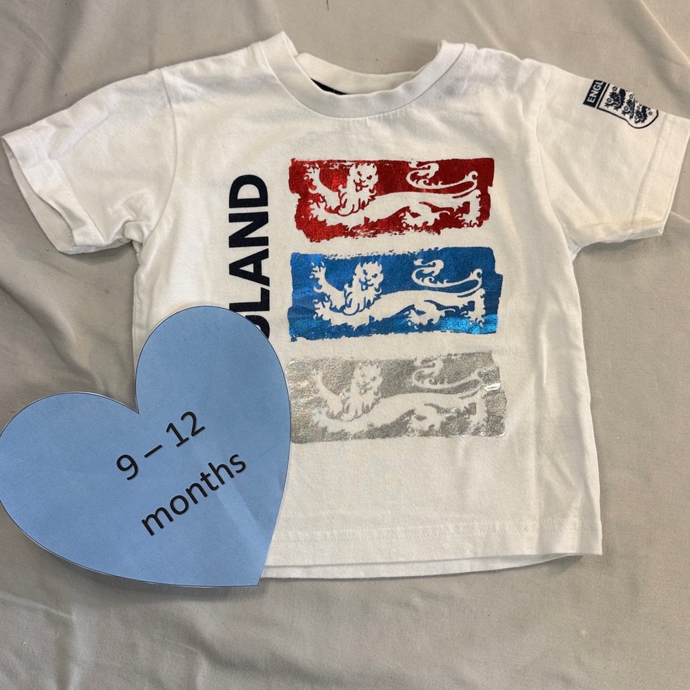 NEXT -  short sleeve cotton England T-shirt. Size 9-12 months